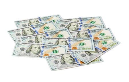 Heap of money isolated on white background