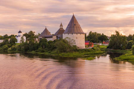 Ancient historical old Ladoga fortress in the village of Staraya Ladoga - Leningrad region Russia - architecture backgroundのeditorial素材