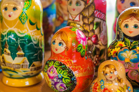 Russian toys Matrioshka - art background