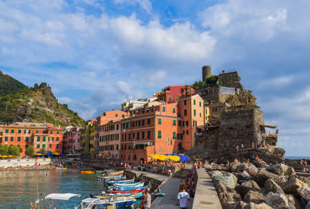 Vernazza in Cinque Terre - Italy - architecture backgroundのeditorial素材