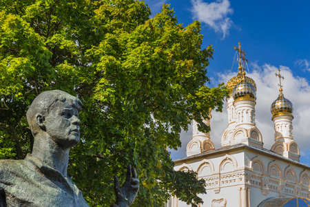 Statue of Russian poet Sergei Yesenin in the Ryazan - Russia - travel background