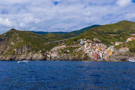 Riomaggiore in Cinque Terre - Italy - architecture background