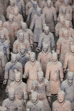 Warriors of famous Terracotta Army in Xian China - travel backgroundのeditorial素材
