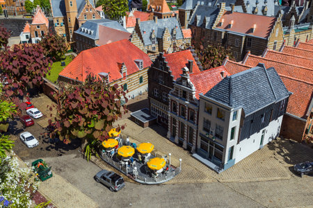 The Hague, Netherlands - April 26, 2017: Amsterdam in Madurodam miniature park in The Hague.のeditorial素材
