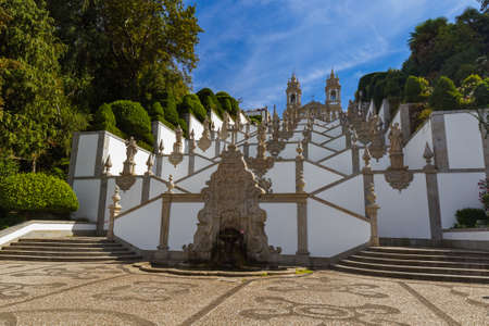 Bom Jesus church in Braga - Portugal - architecture backgroundの写真素材