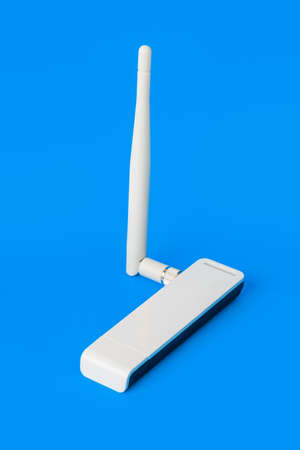Wifi dongle receiver on blue background