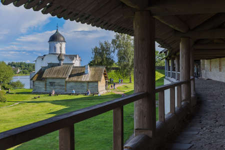 Ancient historical old Ladoga fortress in the village of Staraya Ladoga - Leningrad region Russia - architecture backgroundのeditorial素材