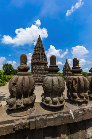 Prambanan temple near Yogyakarta on Java island Indonesia - travel and architecture backgroundの写真素材