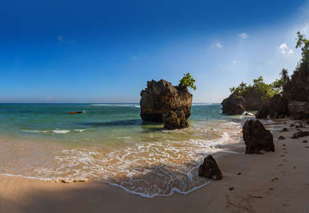 Padang Padang Beach in Bali Indonesia - nature vacation backgroundの写真素材
