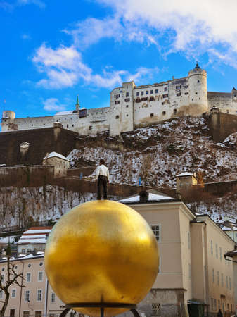Monument in Salzburg Austria - travel backgroundのeditorial素材