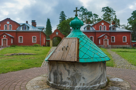 Orthodox Church (Voskresensky Skete) on Valaam Island - Karelia Russia - architecture backgroundの写真素材