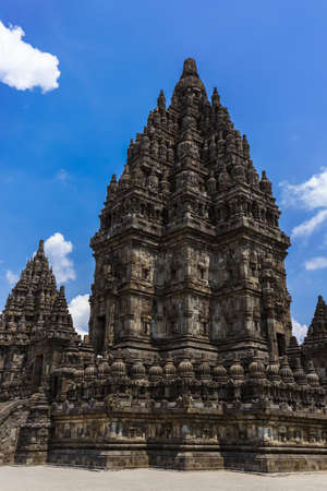 Prambanan temple near Yogyakarta on Java island Indonesia - travel and architecture backgroundの写真素材