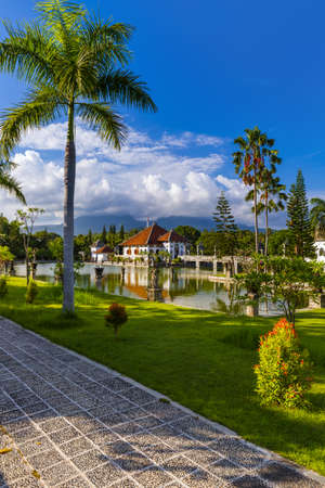 Water Palace Taman Ujung in Bali Island Indonesia - travel and architecture backgroundのeditorial素材