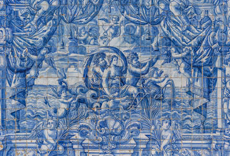 Ceramic Azulejos in Porto cathedral in Portugalのeditorial素材