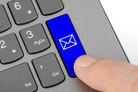 Computer keyboard with letter key - internet conceptの写真素材