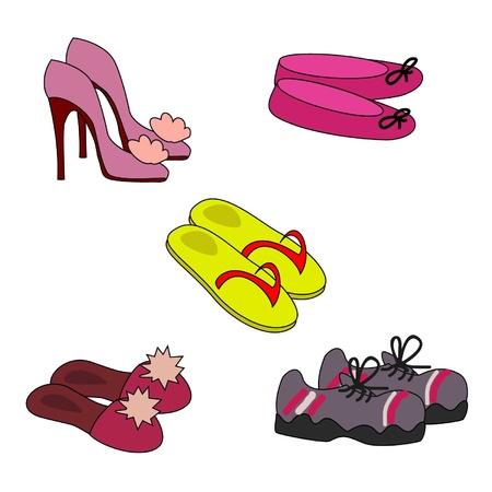 Female footwear for all cases in lifeのイラスト素材