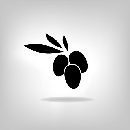 olive with leaves, vector labelのイラスト素材