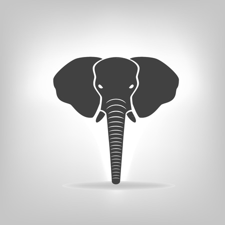 gray emblem of an elephant on a light backgroundのイラスト素材