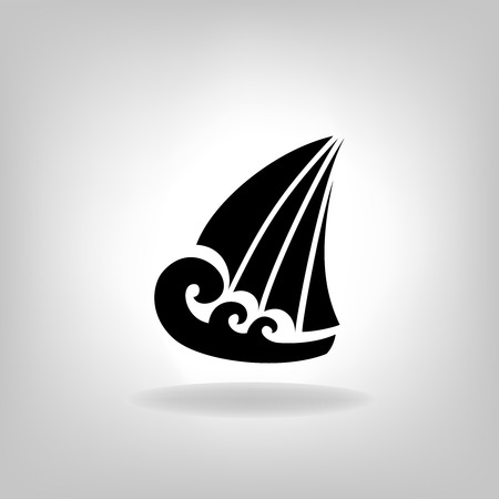 the stylized ship, boat on a light backgroundのイラスト素材