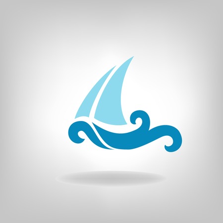 the stylized ship, boat on a light backgroundのイラスト素材