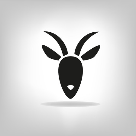 black silhouette of goat on a light backgroundのイラスト素材