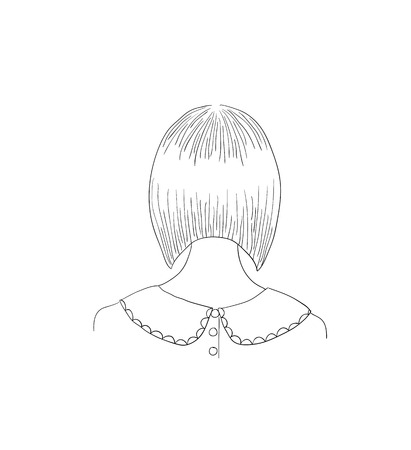 Beautiful woman with hairstyle view from backのイラスト素材