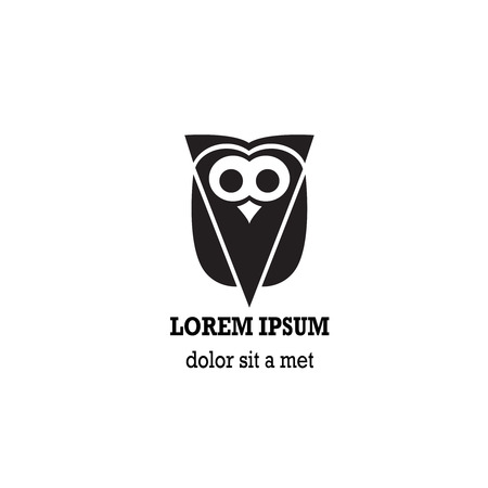 Stylized owl is isolated on white background.のイラスト素材