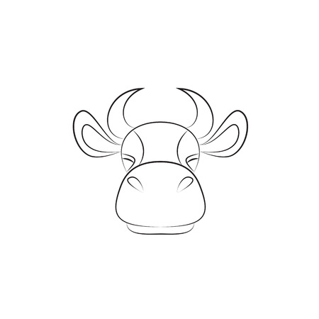 Silhouette of a cow on a white backgroundのイラスト素材