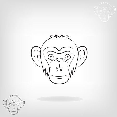 Stylized head of a monkey on a light backgroundのイラスト素材