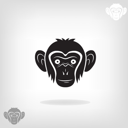 Stylized head of a monkey on a light backgroundのイラスト素材