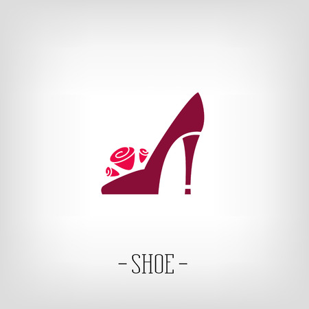 Stylized womens shoes on a white background. Logo shoe store.のイラスト素材