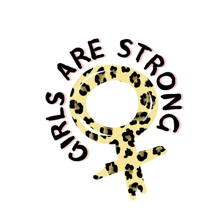 Gender simbol in leopard print. T-shirt design.のイラスト素材