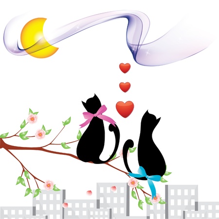 Cats and love Illustrations for your frend loveのイラスト素材
