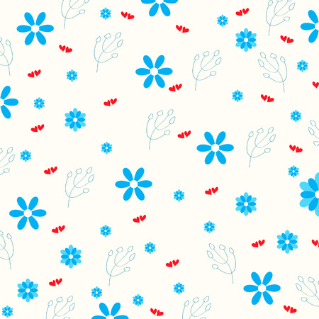 Vector background with blue flowersのイラスト素材