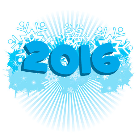 winter background and number 2016のイラスト素材