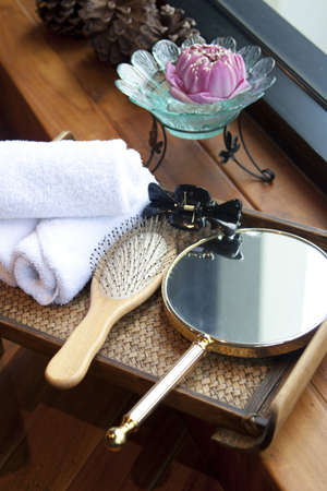dressing set with towel in thailand spaの写真素材