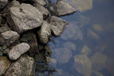 stone in natural waterの写真素材