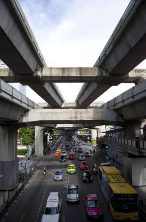 Traffic jam at siam bangkokのeditorial素材