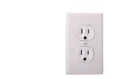 The double socket for installation in houses or offices of white colour.の写真素材