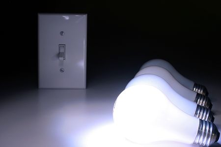 The matte electric bulbs, one of bulbs it is shone.