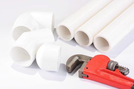 Tools and the equipment for work of the sanitary technician.の写真素材