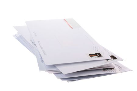 Post envelopes lie the friend on the friend, a background white.