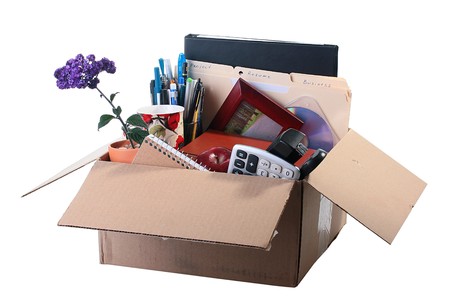 In a cardboard box of a thing of the employee dismissed from office.