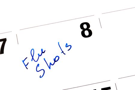 Record in a calendar the daily log about disease by a flu.の写真素材