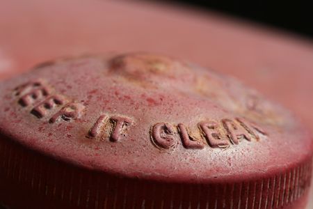 Metal cover with inscription Keep it clean.の写真素材