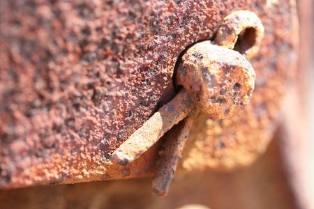 Old rusty metal detail fixed splay piece.の写真素材