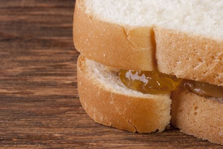 Sweet sandwich with Peanut butter and jam.