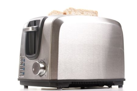 A toaster and a special bread for toast.の写真素材
