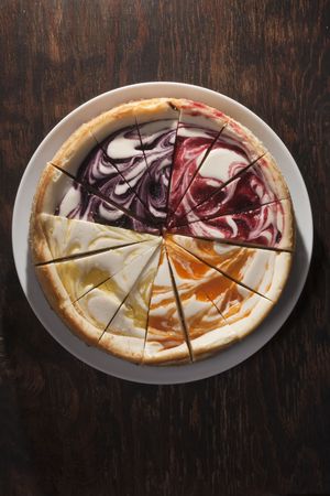 Cheesecake stuffed with lemon, peach, wild berry and strowberry.