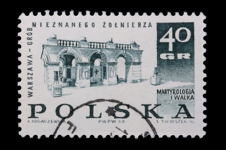 Poland - CIRCA 1968: A stamp is printed in Poland, Warsaw, let out CIRCA in 1968.の写真素材